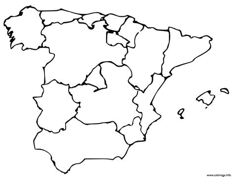 Coloriage Carte Espagne JeColorie