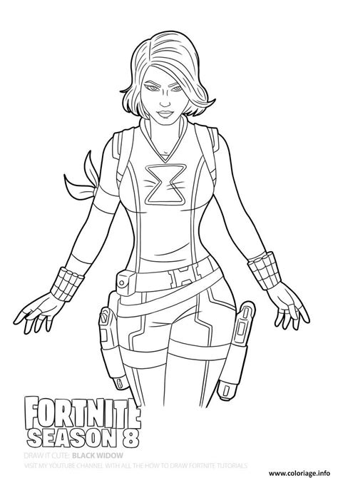 Coloriage Blackwidow In Fortnite Dessin Black Widow Imprimer