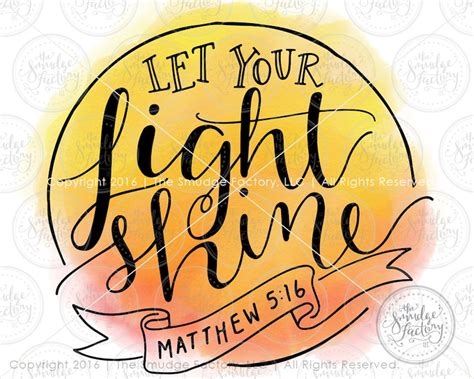 Let Your Light Shine Printable File Matthew 5 16 Diy Print Etsy