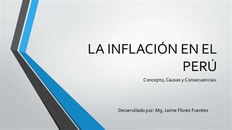 La Inflación En El Perú