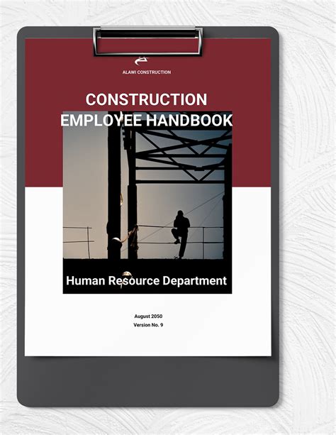 Construction Company Employee Handbook Template Prntbl