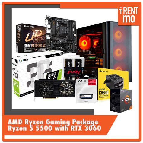 Ryzen 5 5500 X RTX 3060 Gaming PC Build CPU Only Buy Rent Pay