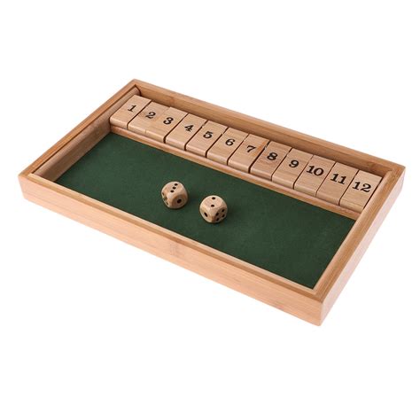 12 Number Shut The Box Board Game 2 Player Wooden Grandado