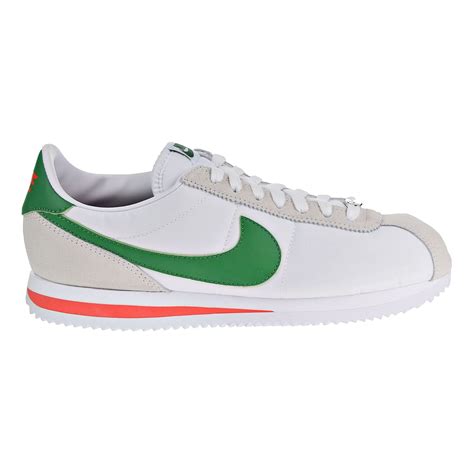 Nike Cortez Basic Nylon Mens Shoes Whitepine Greenhabanero Red 819720