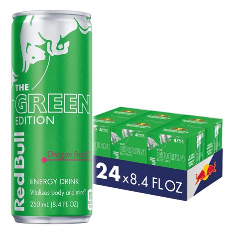 Red Bull Green Edition Dragon Fruit Energy Drink 8 4 Fl Oz 6 Packs Of 4 Cans