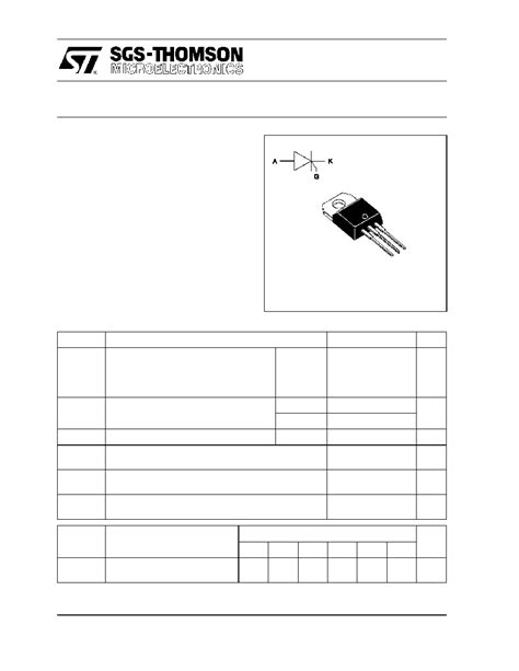 Tyn688 Datasheet14 Pages Stmicroelectronics Scr