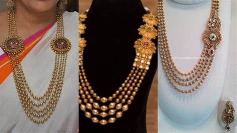 Gold Layered Necklace Set Design Mohan Mala Design Matar Mala Design