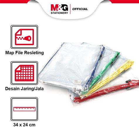 Jual Mandg Mesh Zipper Bag A4 File Map Jaring Pvc Resleting A4