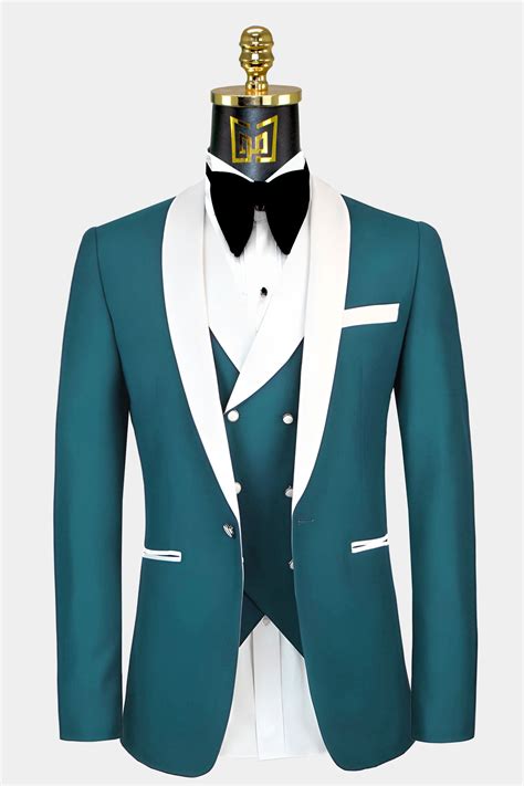 Teal With Black Shawl Lapel Tuxedo Prom Wedding Canoeracing Org Uk