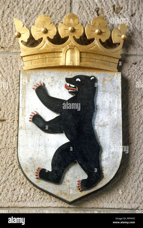 Deutschland Berlin Berliner Wappen Ein Schwarzer Bär Mit Einer