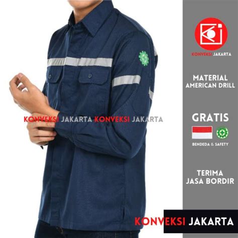 Jual Baju Wearpack Kemeja Safety K Proyek Tambang Lengan Panjang