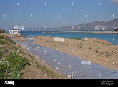 The ancient Diolkos trackway by the Corinth Canal, Greece, used for ...