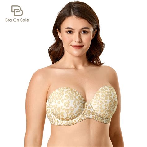 Women S Underwire Contour Multiway Full Coverage Strapless Bra Plus Size Printed Underwear