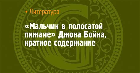 «Мальчик в полосатой пижаме» Джона Бойна, краткое содержание