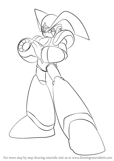 Learn How To Draw Bass From Mega Man Mega Man Step By Step Drawing