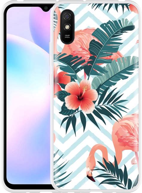 Xiaomi Redmi 9A Hoesje Flamingo Flowers Designed By Cazy Bol