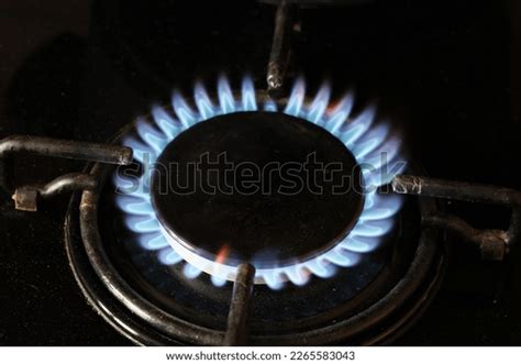 Natural Gas Burning Blue Flames On Stock Photo Shutterstock