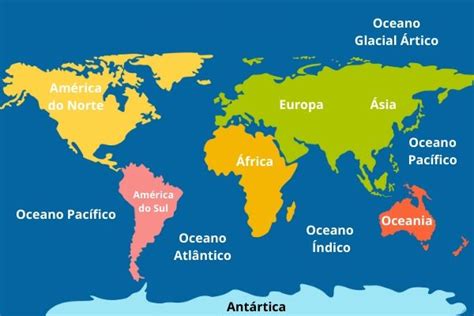 Mapa Mundi Continentes Paises Oceanos Mundo Educacao Howtodoes