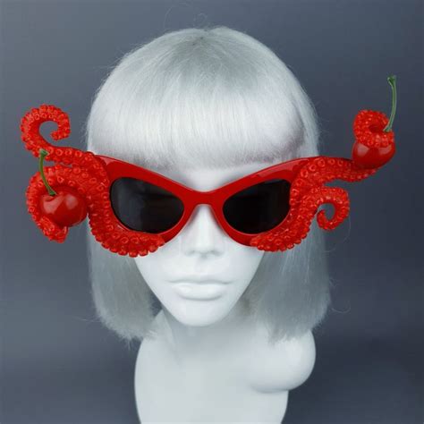 Ursula Red Octopus Kraken Tentacle Cherry Sunglasses Ott Baroque