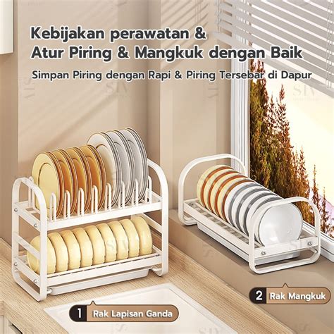 Jual Rak Piring Rak Mangkok Rak Peniris Piring Pengatur Dapur Lemari