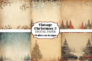 Vintage Christmas Digital Papers Graphic By Laura Beth Love