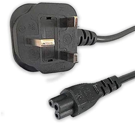 High Grade UK Plug To Clover Leaf Mains Power Cable Lead IEC C5