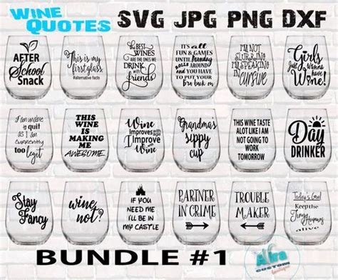 Wine Svg Glass Sayings Bundle Etsy Wine Glass Sayings Funny Wine