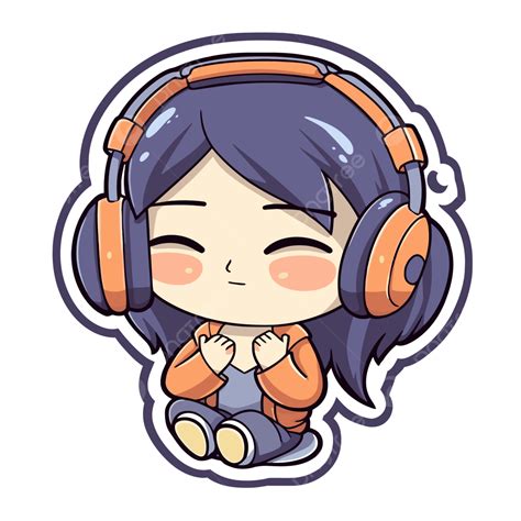 Chibi Anime Girl With Headphones