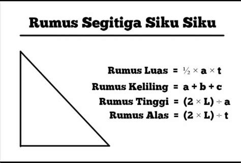 Rumus Segitiga Siku Siku Cara Mudah Menghitung Panjang Sisi Dan Luas ...