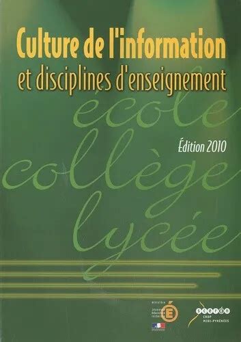 Culture De L Information Et Disciplines D Enseignement Picclick Uk