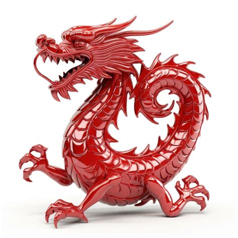 Premium AI Image | red Chinese dragon isolated