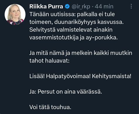 Aatu Korhonen On Twitter Persut Sanovat Olevansa Duunarin Asialla