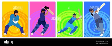 Vector Illustration Of Cricket Championship Banners Or Posters Design