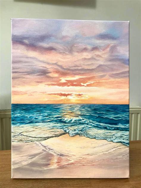 Captivating Sunset Sea Oil Painting