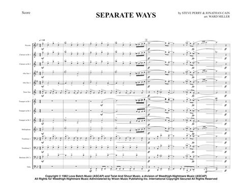 Separate Ways Worlds Apart Arr Ward Miller By Journey Sheet Music