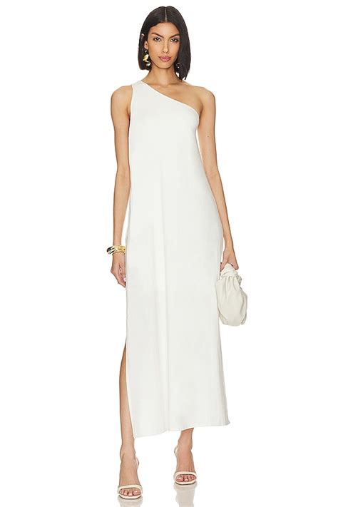 Krisa Layered One Shoulder Dress In Cream REVOLVE