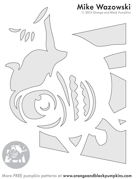 Monsters Inc: Mike Wazowski (Free Pumpkin Stencil - Pumpkin Pattern ...