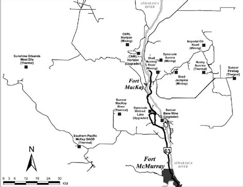 The Locations Names And Types Of Oil Sands Developments Near Fort