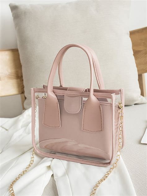 Sac Main Transparent Avec Pochette Int Rieure