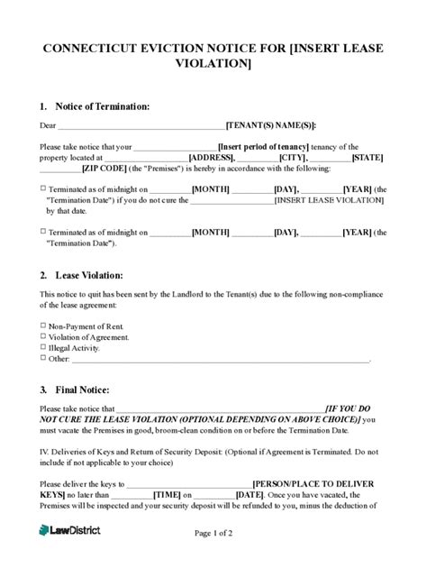 Fillable Online Eviction Notice Connecticut Template Fax Email Print