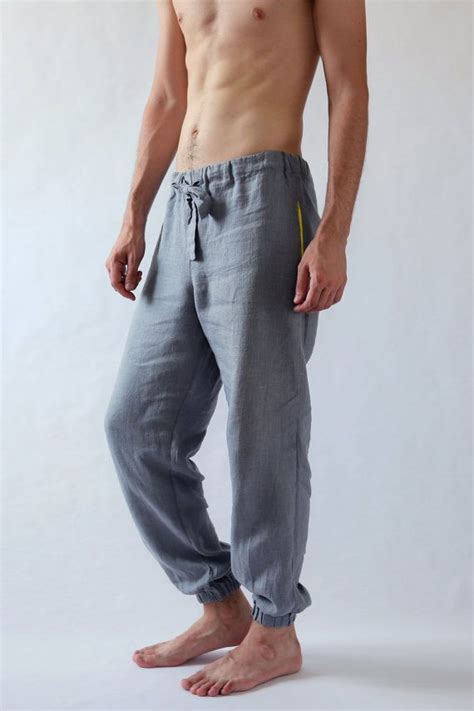 Natural Mens Linen Pants Lounge Pants Mens Trousers Pants For Men