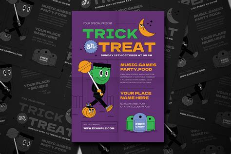 Halloween Trick Or Treat Flyer Set Graphic By Bignoodle · Creative Fabrica