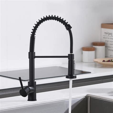 Sanipro Sus Hot Cold Mixer Crane Tap Black Degree Rotation Pull