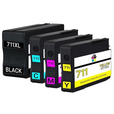 Hp 711xl And 711 Remanufactured Ink Cartridges 4pk 1ea Bcmy Combo