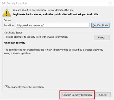 Adding A Security Exception To Your Browser Technology Support Services