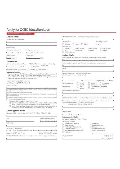 Download Application Form Ocbc Bank