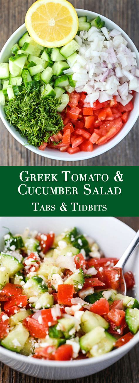 Greek Tomato And Cucumber Salad Tabs And Tidbits