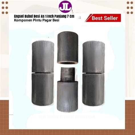 Engsel Bubut Besi As 1 Inch Panjang 7 Cm Komponen Pintu Pagar Besi