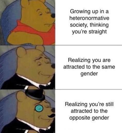 The Three Stages Of Bisexual Tuxedo Winnie The Pooh Know Your Meme