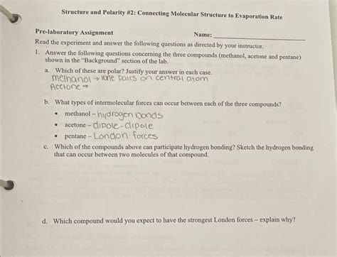 Solved Pre Laboratory Assignment Name Read The Experiment